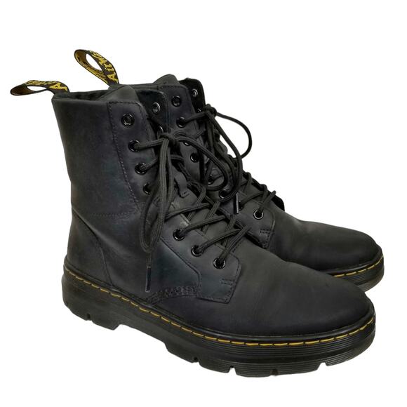 Dr. Martens Shoes - Dr. Martens Combs  Leather Unisex Black 8 Eye Combat Boots DS004 Size M 9 W 10